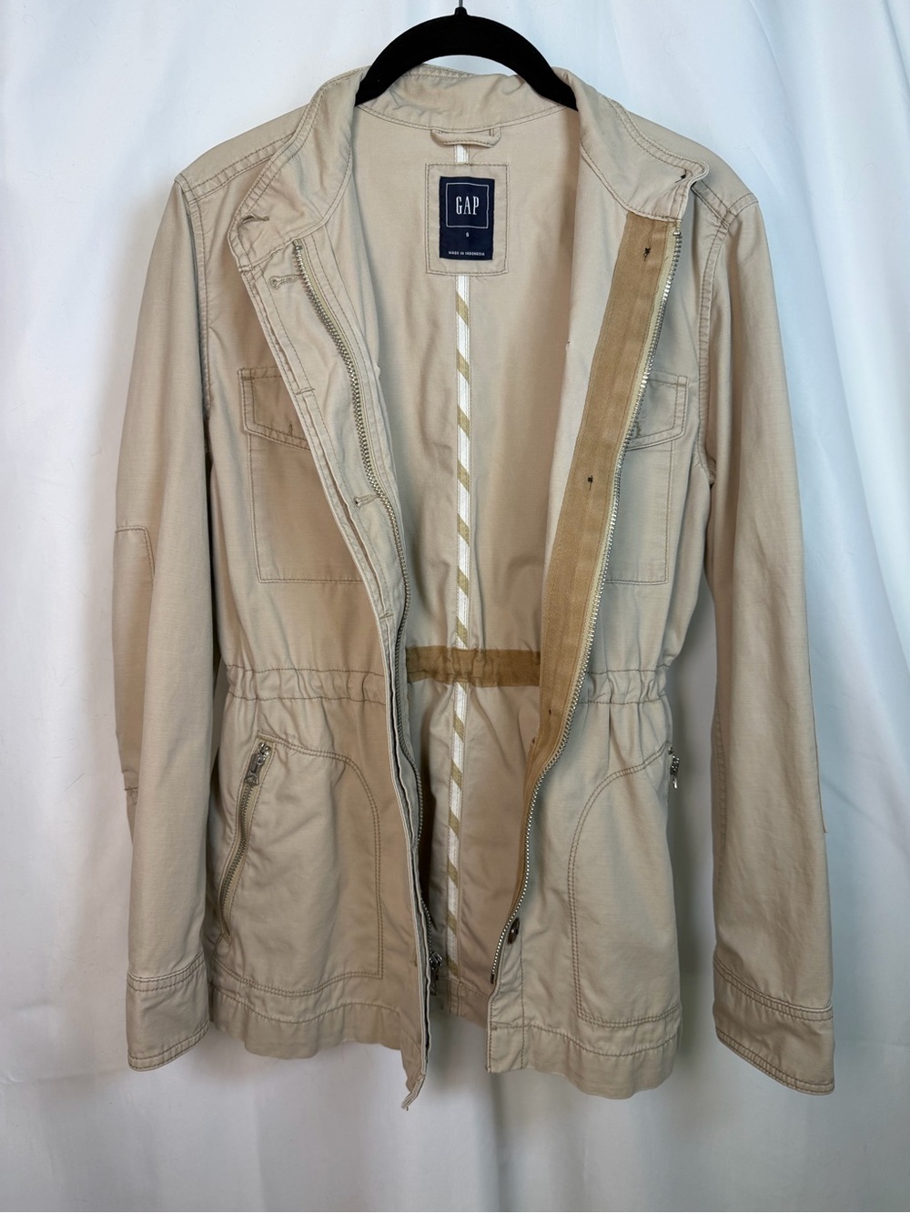 GAP Women’s Utility Field Jacket Beige Khaki Cotton Military Safari - Small